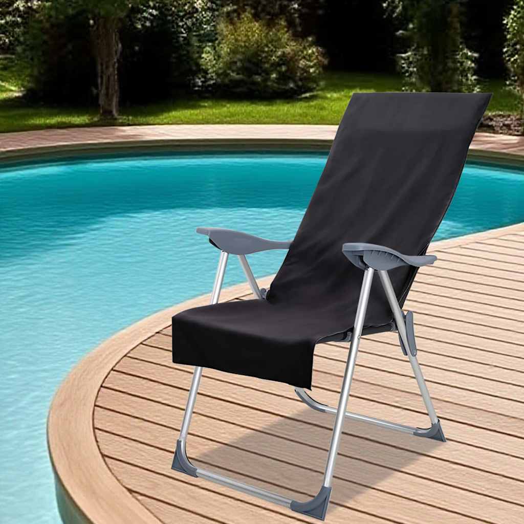 vidaXL Prosoape pentru scaune de exterior 2 pcs Negru 130 x 60 cm