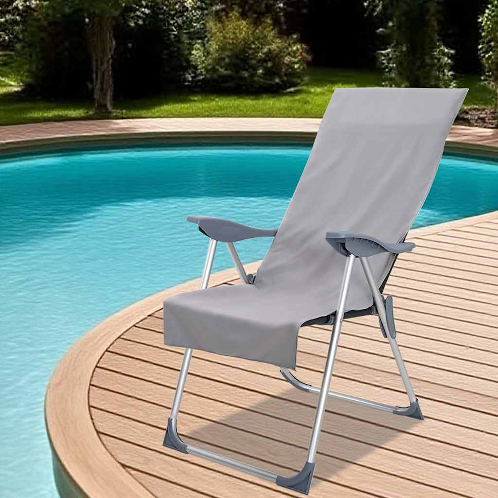vidaXL Prosoape pentru scaune de exterior 2 pcs Gri închis 130 x 60 cm