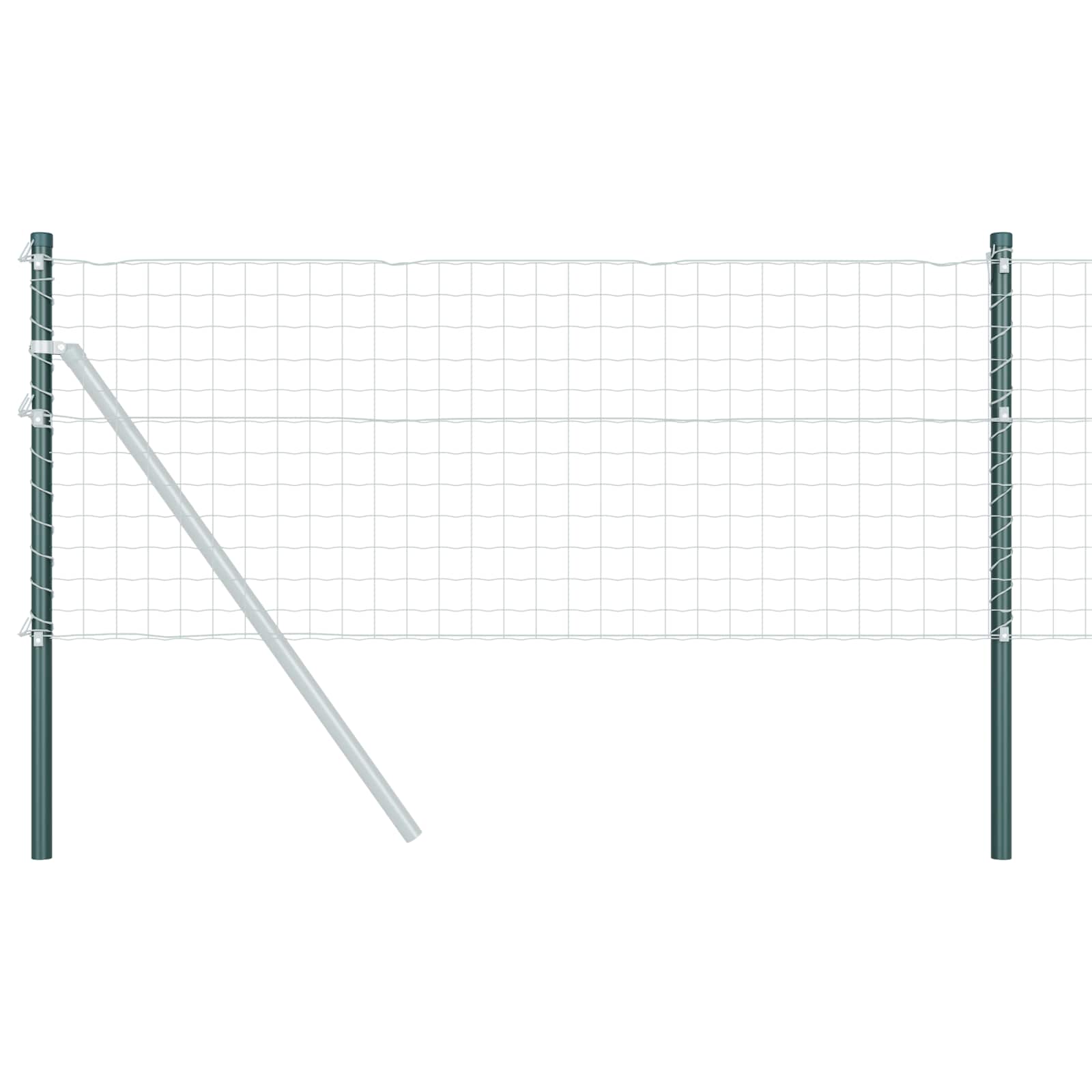 VidaXL Hekpaal. 2 Pcs Groen 80 Cm Poedercoated Staal