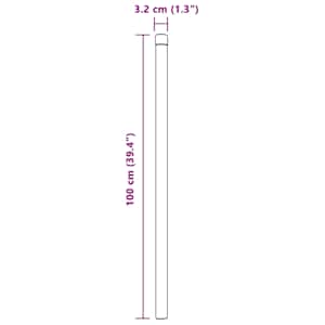 Plotový sloupek. 2 pcs Zelená 100 cm Práškově lakovaná ocel - obrázek 6