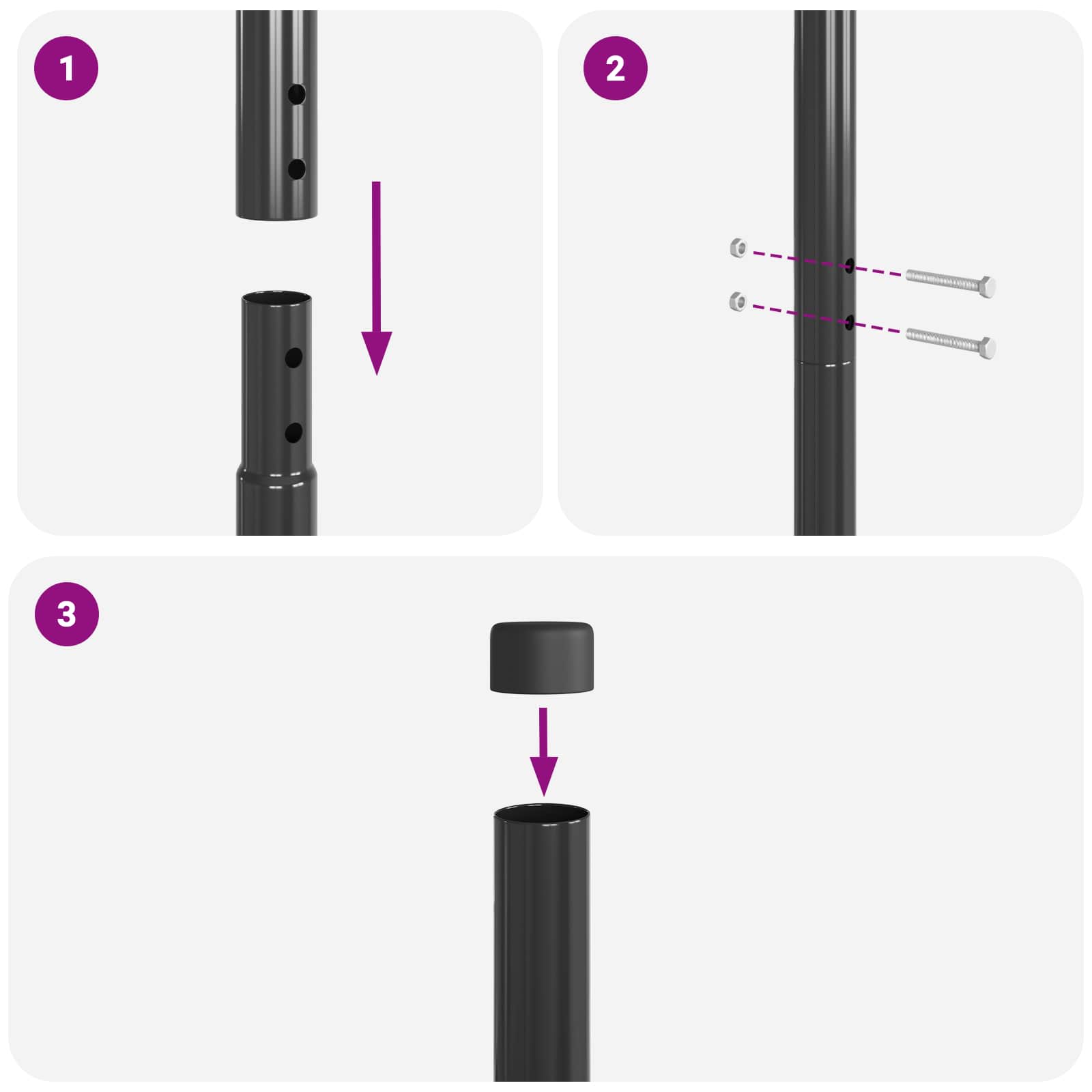 Aiapost 2 pcs Hall Pulbervärvitud Teras 5 Kõik vajalik sinu aeda ja koju! Aiapost 2 pcs Hall Pulbervärvitud Teras - Image 5