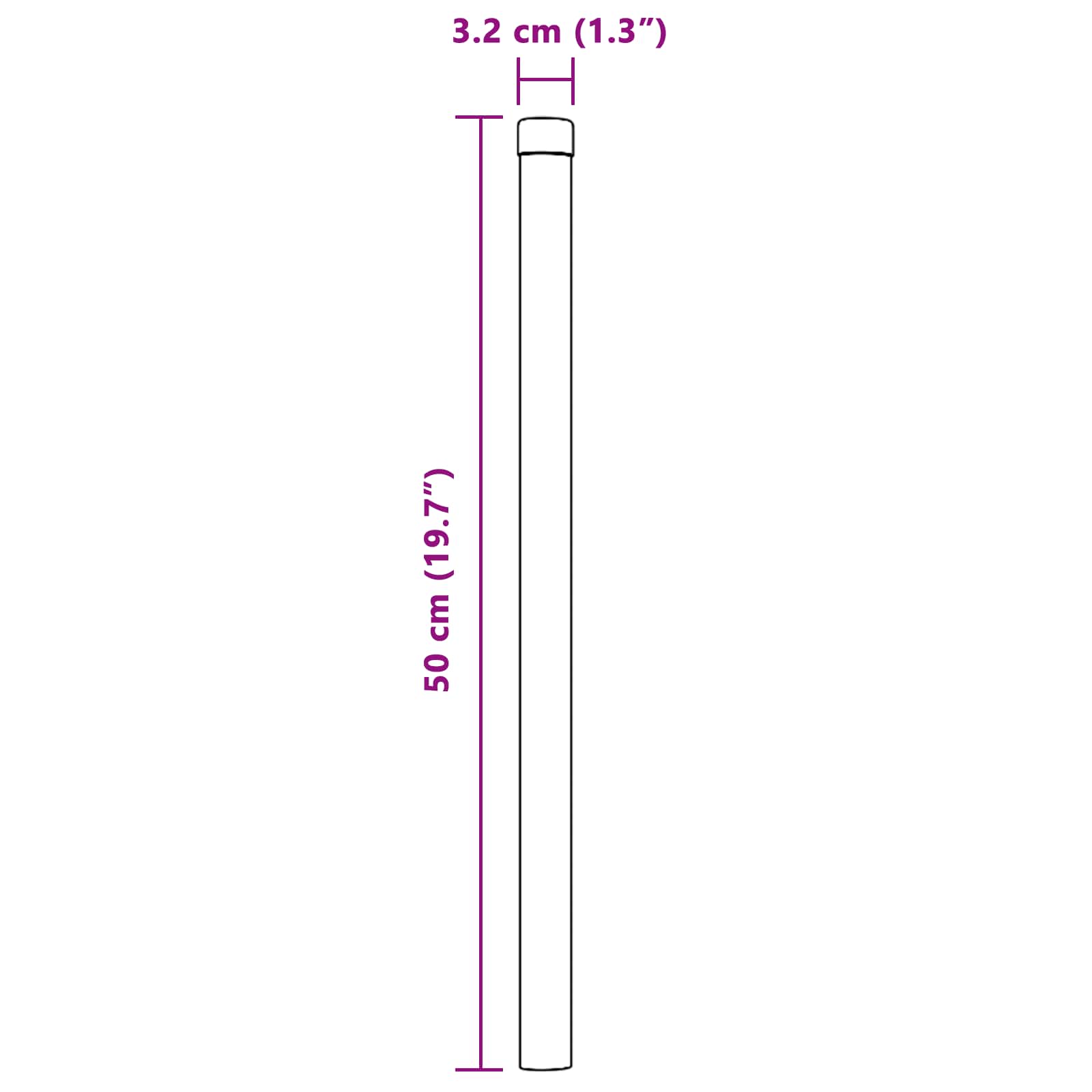Aiapost 2 pcs Hõbedane 50 cm Pulbervärvitud Teras 6 Kõik vajalik sinu aeda ja koju! Aiapost 2 pcs Hõbedane 50 cm Pulbervärvitud Teras - Image 6