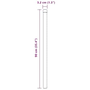 Plotový sloupek. 2 pcs Stříbrná 90 cm Práškově lakovaná ocel - obrázek 8