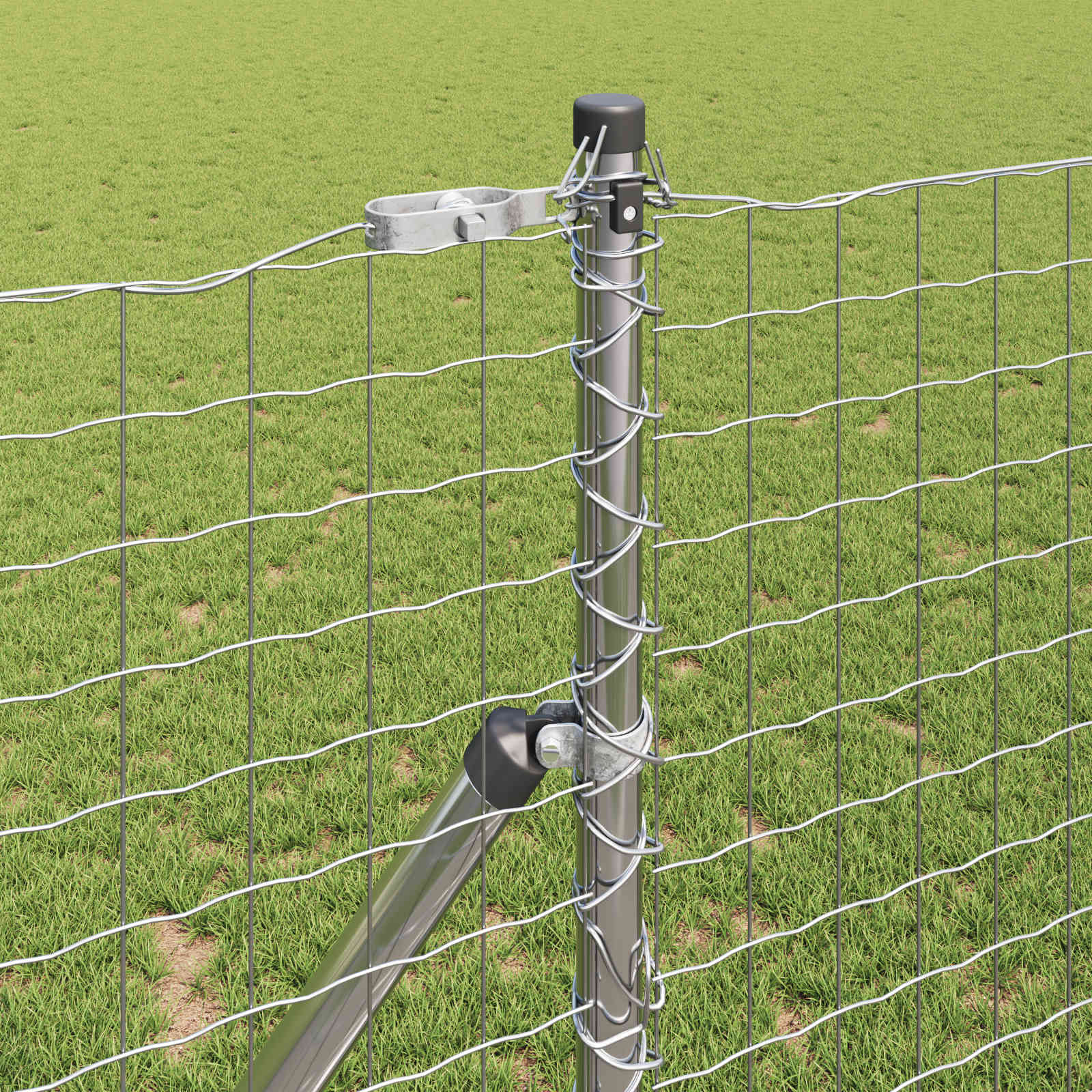 Aiapost 12 pcs Hõbedane Pulbervärvitud Teras 68 Kõik vajalik sinu aeda ja koju! Aiapost 12 pcs Hõbedane Pulbervärvitud Teras - Image 3