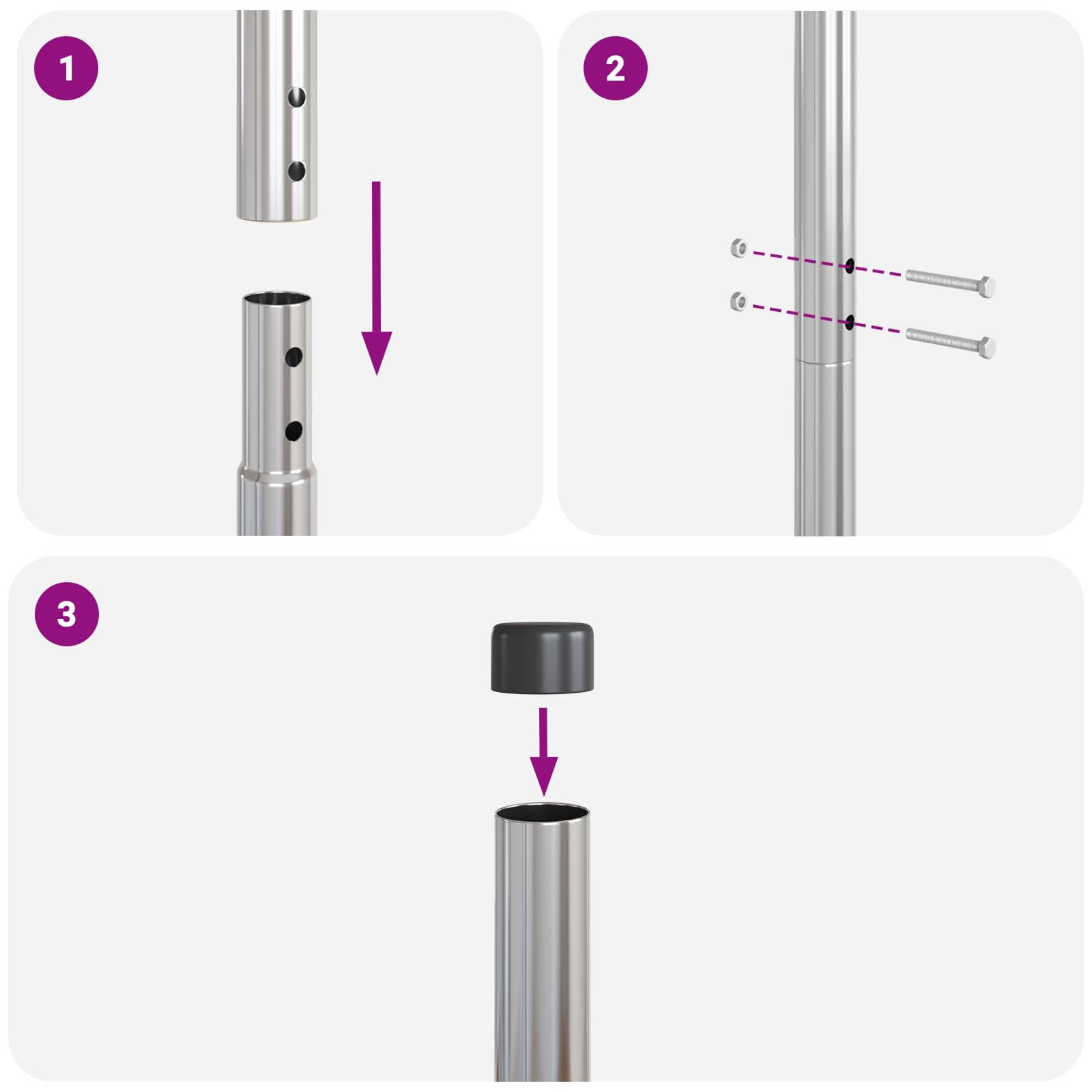 Aiapost 12 pcs Hõbedane Pulbervärvitud Teras 5 Kõik vajalik sinu aeda ja koju! Aiapost 12 pcs Hõbedane Pulbervärvitud Teras - Image 5