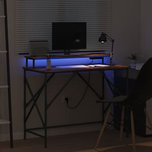 Stůl s policí Kouřový dub 100 x 50 x 86,5 cm kompozitní dřevo - obrázek 5