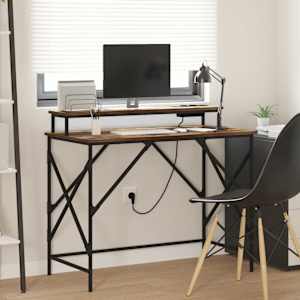 Miza s polico Dimljeni oreh 100 x 50 x 86,5 cm Konstruiran les