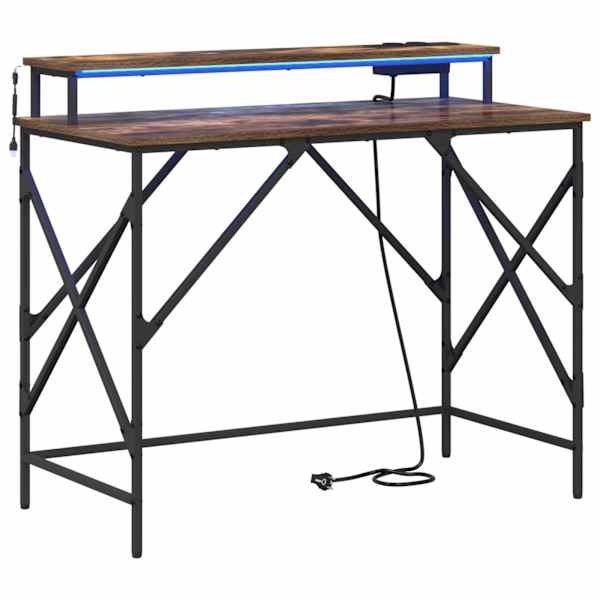 vidaXL Laud Suitsetatud tamm 100 x 50 x 86,5 cm Tehispuit