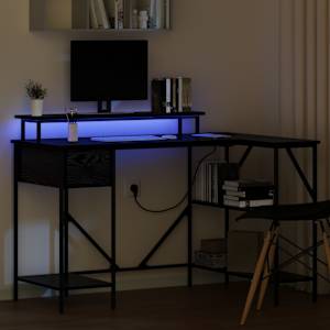 Stůl se zásuvkou Černý dub 120 x 79 x 86,5 cm kompozitní dřevo - obrázek 5