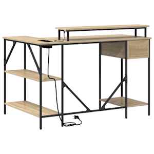 Stůl se zásuvkou Sonoma dub 120 x 79 x 86,5 cm kompozitní dřevo - obrázek 10