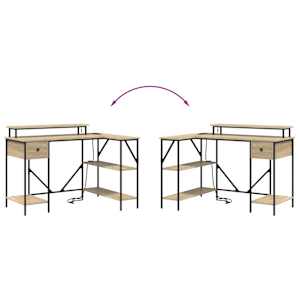 Stůl se zásuvkou Sonoma dub 120 x 79 x 86,5 cm kompozitní dřevo - obrázek 13