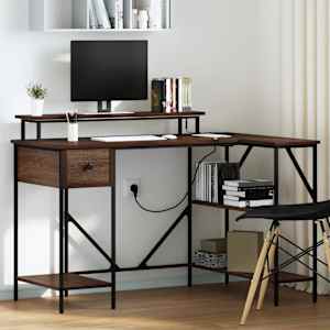 Miza z LED lučmi Rjav hrast 120 x 79 x 86,5 cm Konstruiran les