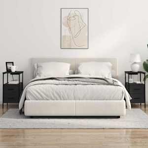Noční skříňka 2 pcs Černý dub 30 x 48 x 61 cm kompozitní dřevo - obrázek 4