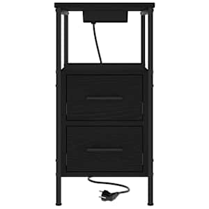 Noční skříňka 2 pcs Černý dub 30 x 48 x 61 cm kompozitní dřevo - obrázek 7