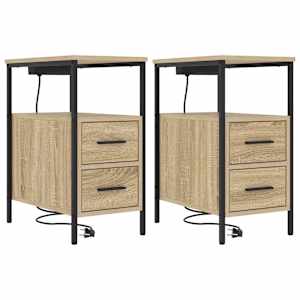 Noční skříňka 2 pcs Sonoma dub 30 x 48 x 61 cm kompozitní dřevo - obrázek 2