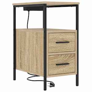 Noční skříňka 2 pcs Sonoma dub 30 x 48 x 61 cm kompozitní dřevo - obrázek 5