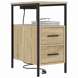 Noční skříňka 2 pcs Sonoma dub 30 x 48 x 61 cm kompozitní dřevo - obrázek 3