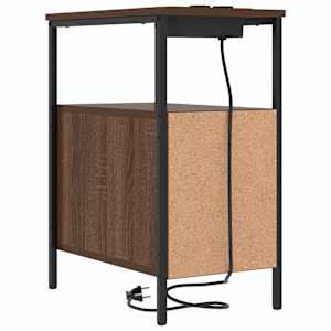 Noční skříňka 2 pcs Hnědý dub 30 x 48 x 61 cm kompozitní dřevo - obrázek 9