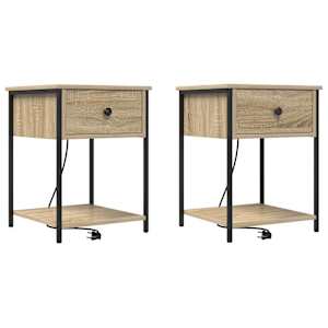 Noční skříňka 2 pcs Sonoma dub 42 x 41 x 56 cm kompozitní dřevo - obrázek 2