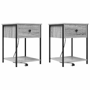 Noční skříňka se zásuvkou 2 pcs Šedá Sonoma 42 x 41 x 56 cm - obrázek 2