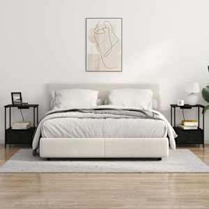 Noční skříňka 2 pcs Černý dub 42 x 41 x 56 cm kompozitní dřevo - obrázek 4