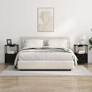 Noční skříňka 2 pcs Černý dub 40 x 31 x 60 cm kompozitní dřevo - obrázek 4