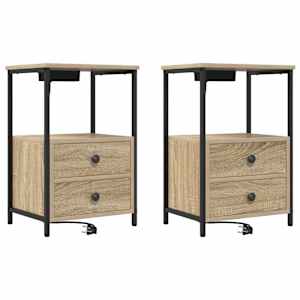 Noční skříňka 2 pcs Sonoma dub 40 x 31 x 60 cm kompozitní dřevo - obrázek 2