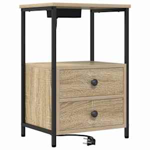 Noční skříňka 2 pcs Sonoma dub 40 x 31 x 60 cm kompozitní dřevo - obrázek 6