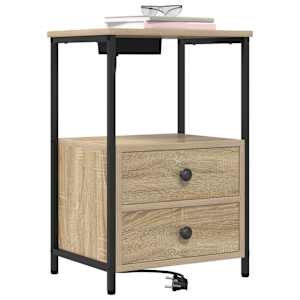 Noční skříňka 2 pcs Sonoma dub 40 x 31 x 60 cm kompozitní dřevo - obrázek 3
