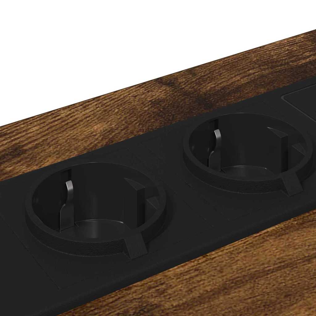 Нощно шкафче с зарядна станция 2 pcs Опушен дъб Инженерно дърво - Image 10