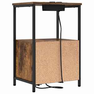 Noční skříňka se zásuvkou 2 pcs Kouřový dub 40 x 31 x 60 cm - obrázek 9