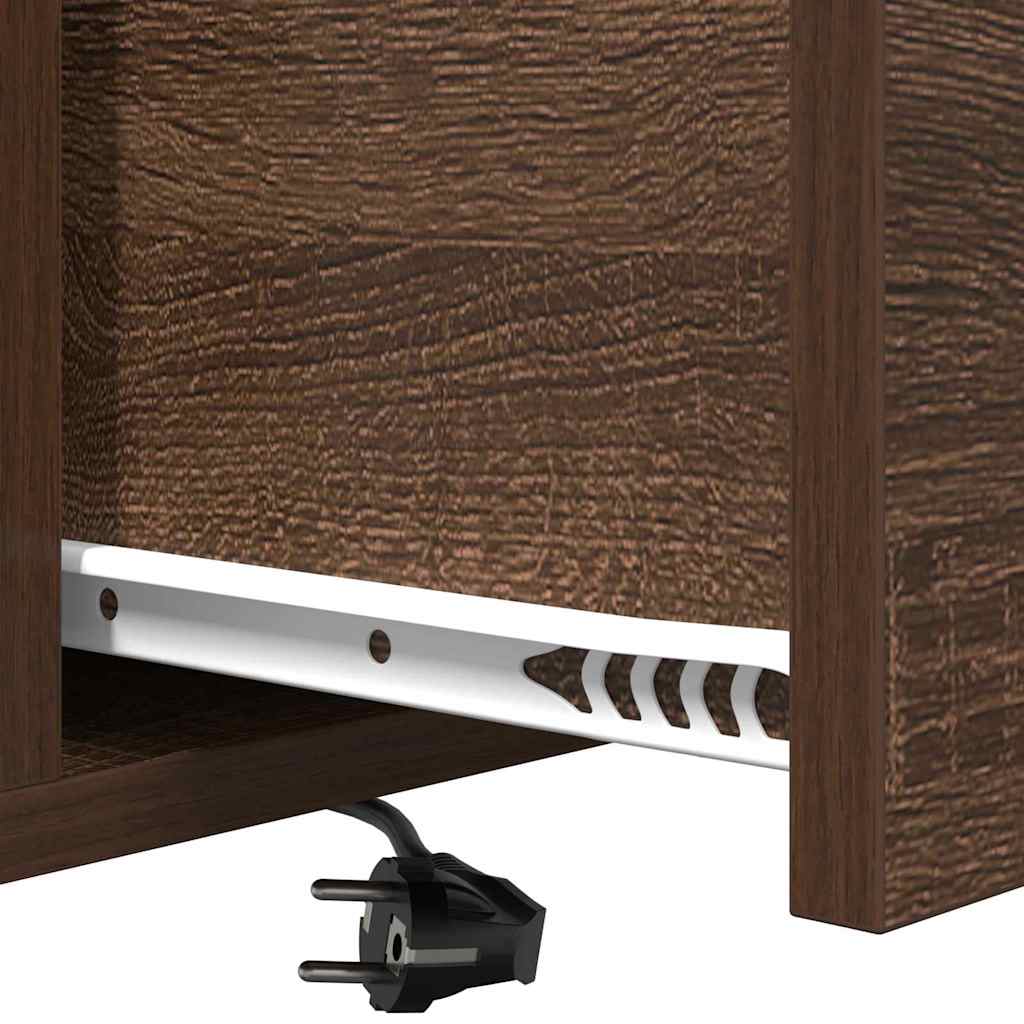 Нощно шкафче с зарядна станция 2 pcs Кафяв дъб Инженерно дърво - Image 11