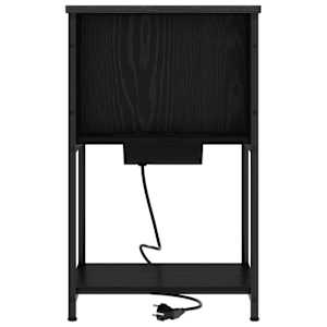Noční skříňka 2 pcs Černý dub 38 x 31 x 61 cm kompozitní dřevo - obrázek 6