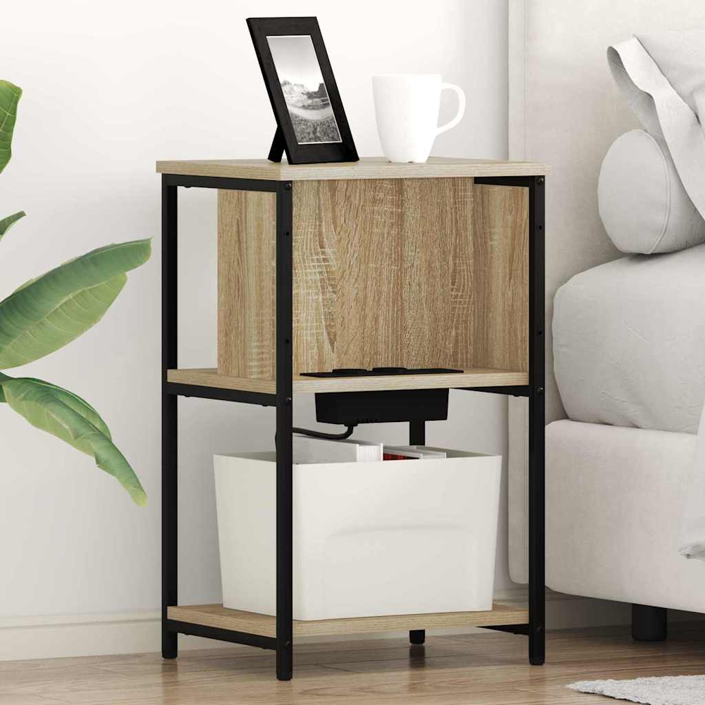 Нощен шкаф 2 pcs дъб сонома 38 x 31 x 61 см Инженерно дърво