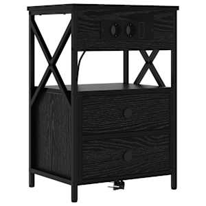 Noční skříňka 2 pcs Černý dub 40 x 31 x 60 cm kompozitní dřevo - obrázek 5