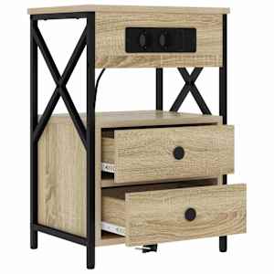Noční skříňka 2 pcs Sonoma dub 40 x 31 x 60 cm kompozitní dřevo - obrázek 6