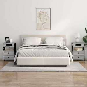 Noční skříňka se zásuvkou 2 pcs Šedá Sonoma 40 x 31 x 60 cm - obrázek 4
