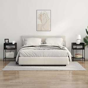 Noční skříňka 2 pcs Černý dub 40 x 40 x 61 cm kompozitní dřevo - obrázek 4