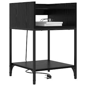 Noční skříňka 2 pcs Černý dub 40 x 40 x 61 cm kompozitní dřevo - obrázek 3