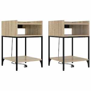 Noční skříňka 2 pcs Sonoma dub 40 x 40 x 61 cm kompozitní dřevo - obrázek 1
