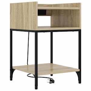 Noční skříňka 2 pcs Sonoma dub 40 x 40 x 61 cm kompozitní dřevo - obrázek 3