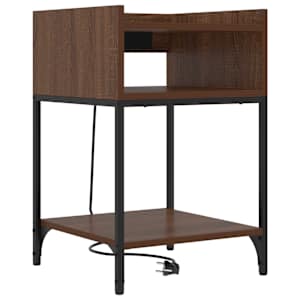 Noční skříňka 2 pcs Hnědý dub 40 x 40 x 61 cm kompozitní dřevo - obrázek 5