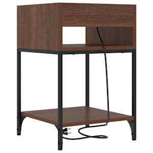 Noční skříňka 2 pcs Hnědý dub 40 x 40 x 61 cm kompozitní dřevo - obrázek 8
