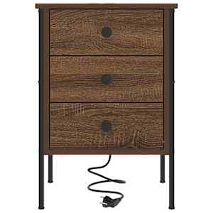 Noční skříňka 2 pcs Hnědý dub 42 x 41 x 61 cm kompozitní dřevo - obrázek 7