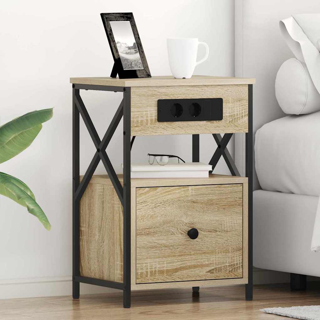 Нощни шкафчета 2 pcs дъб сонома 40 x 31 x 60 см Инженерно дърво