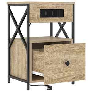 Noční skříňka 2 pcs Sonoma dub 40 x 31 x 60 cm kompozitní dřevo - obrázek 6