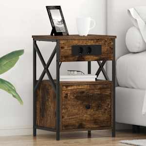 Nočna omarica s predalom 2 pcs Dimljeni oreh 40 x 31 x 60 cm