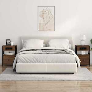 Noční skříňka 2 pcs Hnědý dub 40 x 31 x 60 cm kompozitní dřevo - obrázek 4