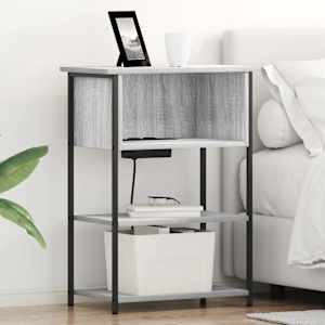 Nočna omarica Siva Sonoma 55 x 31 x 76 cm Konstruiran les