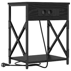 Noční skříňka 2 pcs Černý dub 41 x 31 x 51 cm kompozitní dřevo - obrázek 5